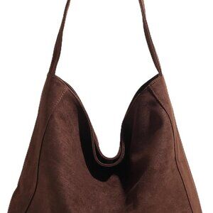 Faux Suede Tote Bag Women Light Spacious Secure Multi-Purpose